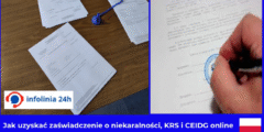 Jak uzyskać zaświadczenie o niekaralności, KRS i CEIDG online